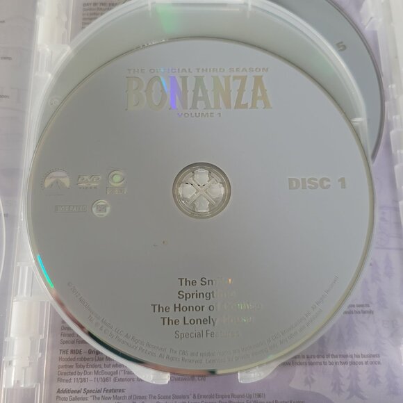Bonanza: The Official Third Season Volume 1 DVD 1961/1962 FIVE DVD Set - Picture 9 of 13